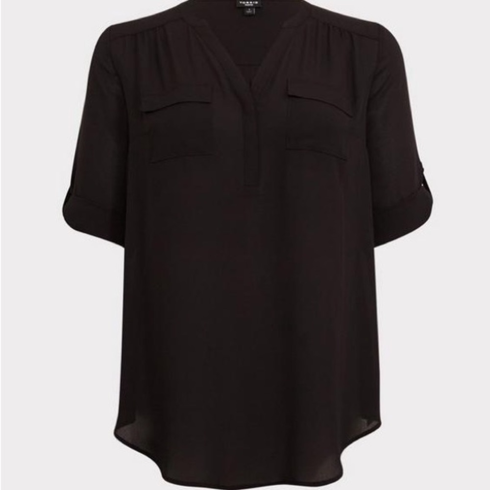 Torrid size 2 Harper Georgette Pullover 3/4 Sleeve Tunic Blouse